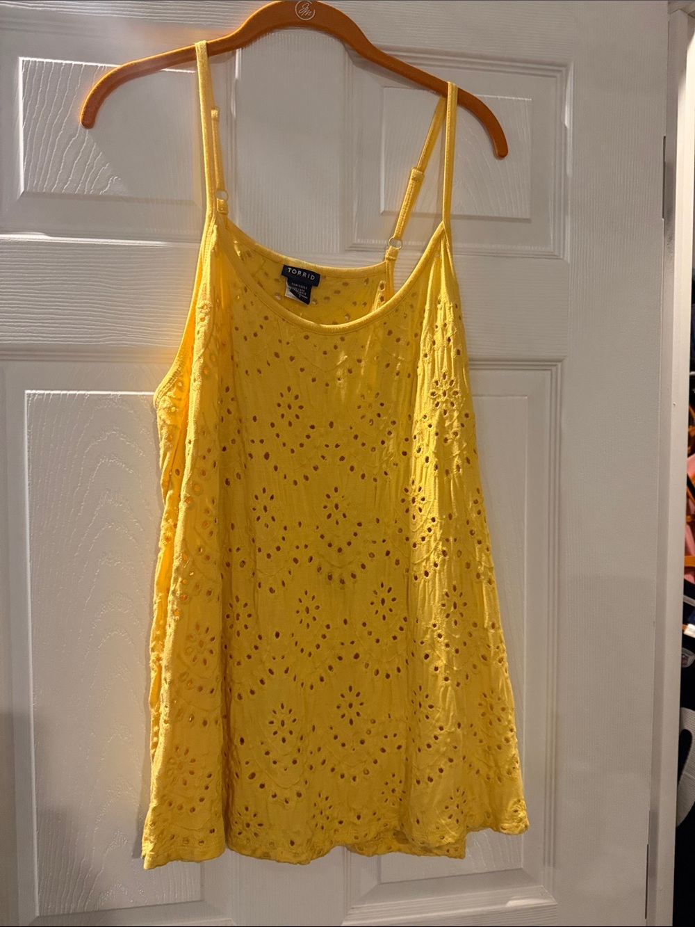 torrid Bright Yellow Eyelet Spaghetti Strap Camisole